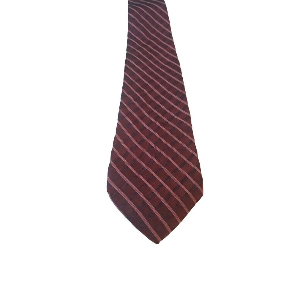Jones New York Men's Silk Tie Pink Blue Diagonal Striped 59" x 4" Wedding Work